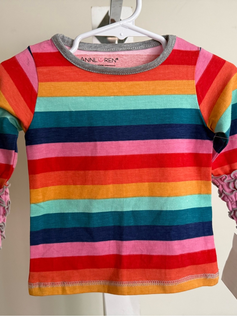 NWT Ann Loren Rainbow Striped Shirt - Picture 3 of 7